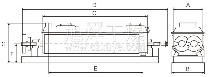 空心槳葉幹燥機（jī）結構示意圖